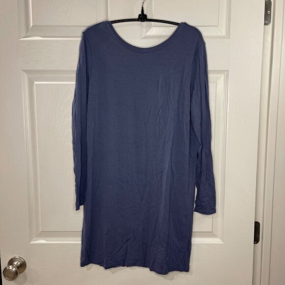 Asos Low Back Mini Dress Women's Size 4 Blue Periwinkle Viscose Long Sleeves - Picture 12 of 12